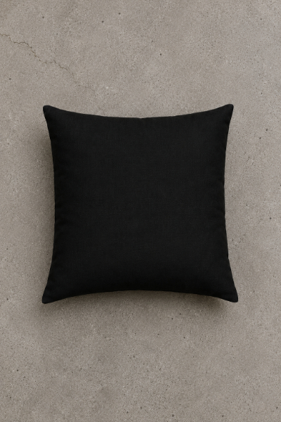 Linen Cushion Cover - Classic Black